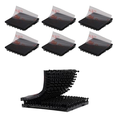 Image of Dual Lock SJ3550 Made of 3M 2.54cm x 2.54cm 6PCS Black Reclosable Fastener Heavy Duty Interlocking Tape Mushroom Shaped Sticky Hook Lock Mounting Tape for EZ Pass Holder Indoor Outdoor Use