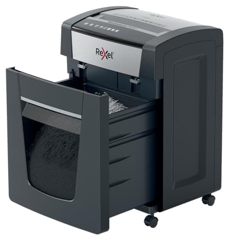 Image of Rexel P420+ Cross Cut Paper Shredder, Shreds 22-20 Sheets (70-80 gsm) At Once, P4 Security Level, Jam-Free Technology, Office Use, 30 Litre Pull-Out Bin, Black, Momentum Range, 2021420X