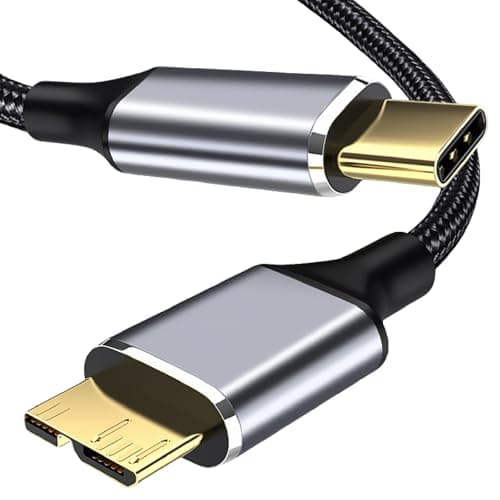 Image of USB C to Micro B 3.0 Hard Drive Cable 0.5m, Micro B to Usb C Thunderbolt 5Gbps Data Transfer, Compatible with MacBook, Samsung, WD, Seagate, Toshiba SSD HDD, Camera etc