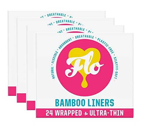 Image of Flo Organic Bamboo Panty Liners, Wrapped Ultra-Thin, 4 Pack (4 x 24)