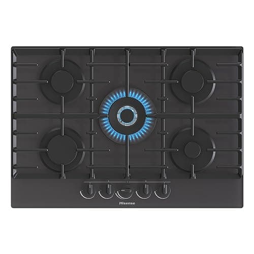 Image of Hisense GG773B 75cm 5 burners built-in gas hob Tempered Glass Finish, Black