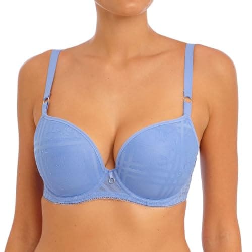 Image of Freya Women's Fatale Molded Underwire T-Shirt Bra, Opaque, Cornflower, 32D