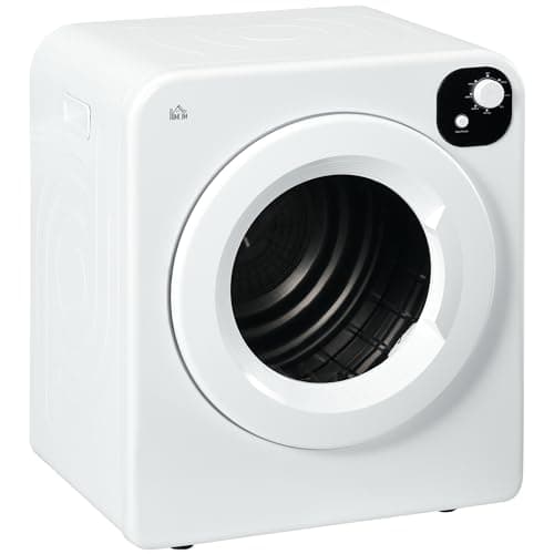 Image of HOMCOM 6kg Vented Tumble Dryer, Freestanding, Wall Mounted, Stackable, Portable Dryer with 7 Programmers, White