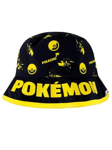 Image of Pokemon Hat | Reversable Bucket Hat For Boys | Boys Hats | Official Pikachu Merchandise | Kids Hats | Black | One Size