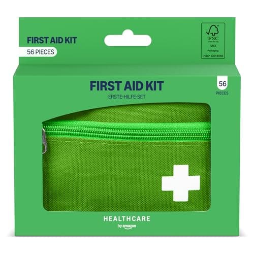 Image of Healthcare by Amazon First Aid Kit, 56 Pieces, Green (Previously a Amazon Basic Care brand, same product)