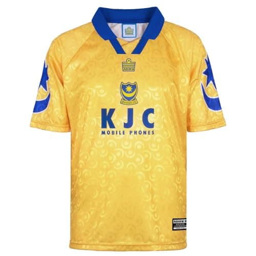 Image of Score Draw Portsmouth 1998 Admiral Away Retro Football Shirt Yellow XXX-Large Polyester