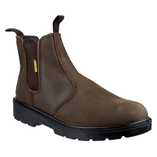 Image of Amblers Safety Unisex FS128 Hardwearing Pull On Safety Dealer Boot, Brown, Size UK 9