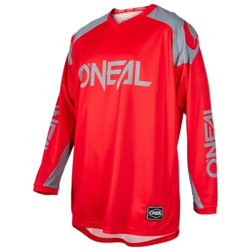 Image of O'NEAL | Motorcycle-Jersey | Enduro Motocross | Breathable Fabric, Maximum Freedom of Movement, Extended Back | Jersey Matrix Ridewear | Adult | Red Grey | Size M