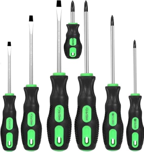 Image of GURADESIGN 7-Piece Magnetic Screwdrivers Set, 4 Phillips and 3 Flat, Professional Cushion Grip Screwdriver Set