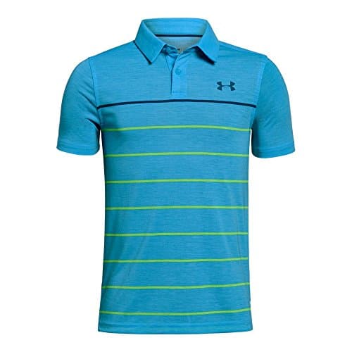 Image of Under Armour Short Sleeve Collared Blue Kids Threadborne Polo Shirt 1306050 713