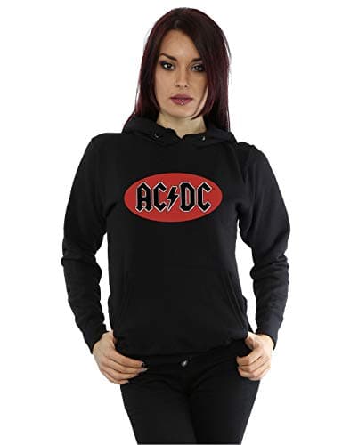 Image of AC/DC Women's Red Circle Logo Hoodie Small Black