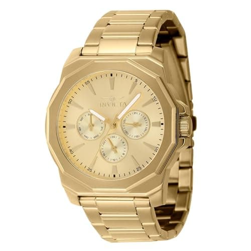 Image of Invicta Speedway 46855 Men's Watch - Waterproof - Analogue - Quartz Movement - Stainless Steel with Gold dial - 42mm