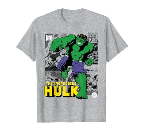 Image of Marvel Hulk The Incredible Hulk T-Shirt, Men, Heather Grey, Medium