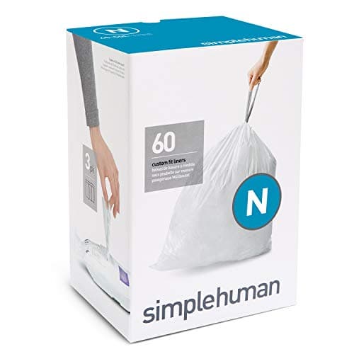 Image of simplehuman Code N Custom Fit Bin Liners, Plastic, White, 50 Litre, 20