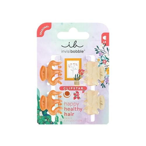 Image of invisibobble - CLIPSTAR XS Oasis Petit Citrus - 4-Piece Hair Clips Set - Small, Colourful Hair Clips for Playful Hairstyles - Trendy Look, Secure Hold Healthy Hair