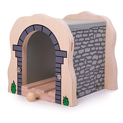 Image of Bigjigs Rail Grey Stone Tunnel, Wooden Train Track Accessories, For Kids