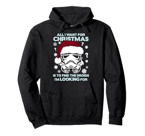Image of Star Wars Storm Trooper Droid Looking Christmas Pullover Hoodie