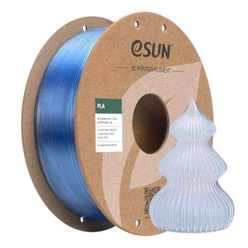 Image of eSUN Clear PLA Filament 1.75mm, Translucent 3D Printing Filament 1KG Spool (2.2 LBS) for 3D Printers,Translucent Blue