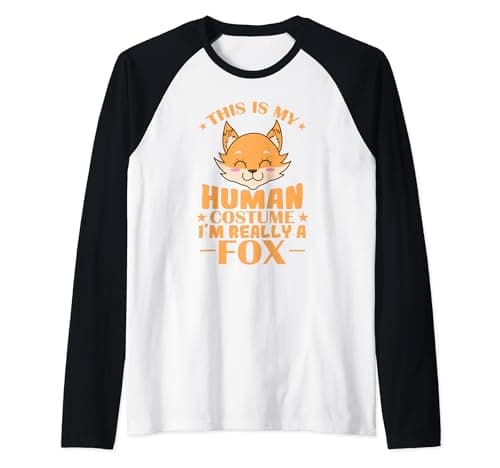 Image of This is my Human Costume I'm really a Fox Raglan Baseball Tee