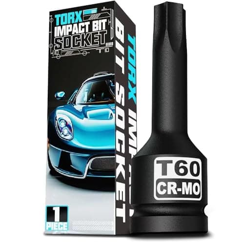 Image of KIRXST Impact Torx Bit Socket T60, 1/2" Profile Impact Star Bit, Length 78mm Torx Profile Socket for Automotive Repair and Mechanical Maintenance