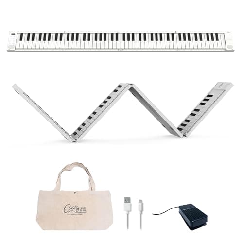Image of Blackstar BA215010 Carry-on FP-88 Touch 88 Key Touch Sensitive White Portable Folding Digital Piano USB MIDI Controller with Rechargeable Battery