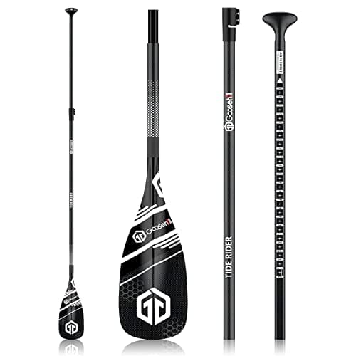 Image of Goosehill SUP/kayak Paddle, Adjustable 3/4-Piece Aluminium/Carbon Paddle, Lightweight Stand-up Paddle Board Paddle for Surfing, Floating, Water Sport, New 100% 3K Carbon Black