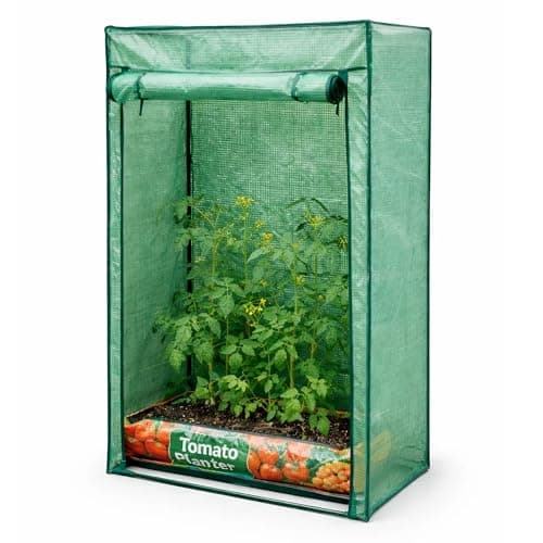 Image of KCT Mini Greenhouse 100 x 150 x 50cm PVC Garden Tomato Grow House with Roll up Door Small Plant