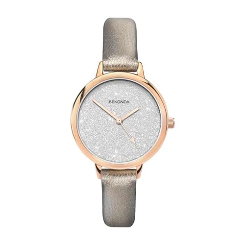 Image of Sekonda Editions Womens 37mm Quartz Watch in Silver with Analogue Display, and Bronze PU Strap 40023