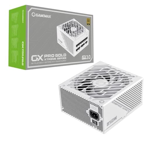 Image of GameMax GX-850 Pro Modular 80 Plus Gold ATX3.0 PCIe 5.0 Power Supply With 13.5cm FDB Fan | White