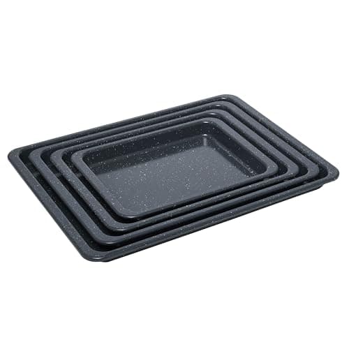 Image of ProCook Granite Non-Stick Baking Tray Set (4 Piece) Heavy Gauge Carbon Steel, Dishwasher Safe, 10 Year Guarantee