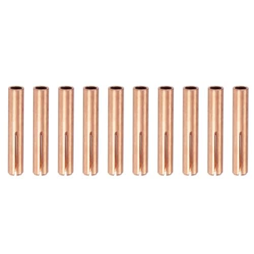 Image of sourcing map 10pcs 13N24 TIG Welding Collet 1/8" (3.2mm) Copper Tungsten Electrode Collet Tips for WP9 20 25 TIG Welding Torch Series