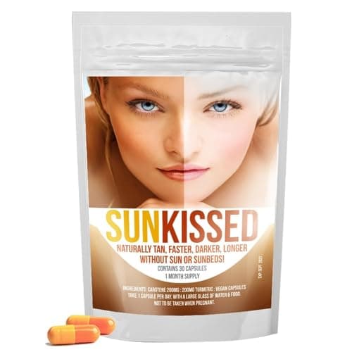 Image of Tanning Pills Supplement x 30 Capsules, Sunless & Safe Tan Melanin Accelerator Tablets, Tanning Tablets for Healthy Natural Tan - Made in UK