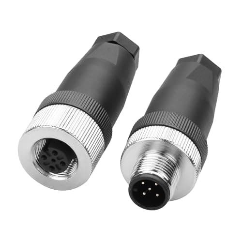 Image of YACSEJAO M12 4-Pin/5-Pin Male & Female Socket Panel Aviation Wire Connector, 2-Pack Outdoor IP67 Waterproof 12mm Industrial Circular Pulg Connector (Male & Female Straight, 5 Pin)