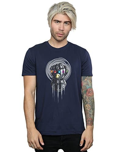 Image of Marvel Men's Avengers Infinity War Power Fist T-Shirt Navy Blue X-Large