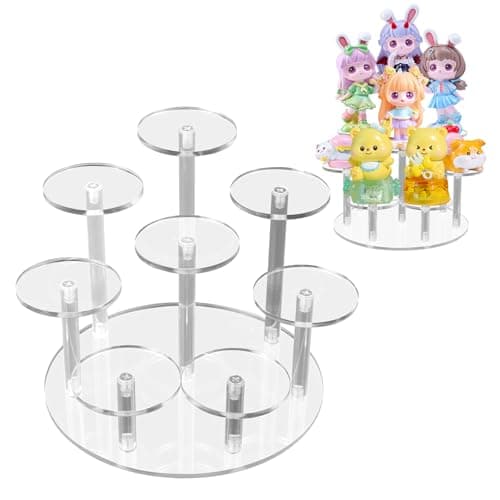 Image of Acrylic Stand, Acrylic Stand Display, Tiered Riser Perfume Rack Decorative, Figures Display Stand for Doughnut Perfume Cupcake Dessert Cosmetic Jewellery Display Stand (1 Piece, 8 Animals, Transparent