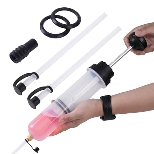 Image of MaxWorks 51045 500cc / 17oz Manual Fluid Extraction & Transfer Pump – Multi-Purpose Syringe Suction Gun for Oil, Brake Fluid, Coolant, & Gear Lube with Extension Hoses