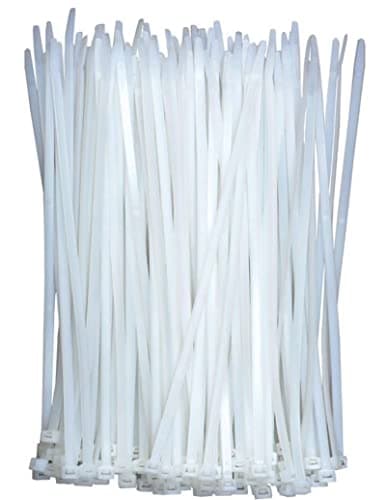 Image of KAXIMON Cable Ties Clear 300mm X 4.8mm (100 Pack), Large Cable Ties White Nylon Zip Ties Heavy Duty with 23kg Tensile Strength, Self-Locking Plastic Tie Wraps for Home, Garden, Office