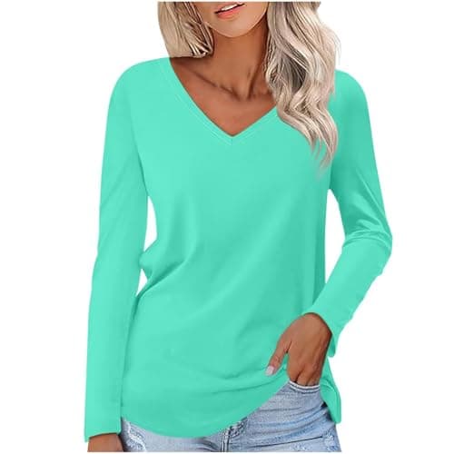 Image of Autumn Coats for Women UK Jersey Top Long Sleeve Tops Black Top Long Tall Sally Clothing White V Neck T Shirts for Women UK Purple Plus Size Tops 22-24 Plain T Shirts