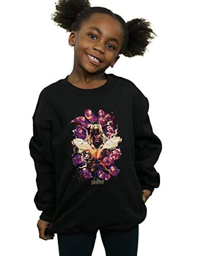 Image of Marvel Girls Avengers Endgame Movie Splatter Sweatshirt Black 5-6 Years