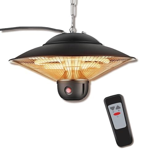 Image of DONYER POWER Electric Outdoor Heaters for Garden Patio Heater with Remote Halogen Heater Ceiling Mounted, 800W/1200W/2000W Greenhouse Infrared Heaters