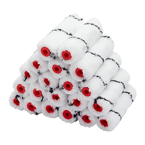 Image of ProDec Advance Big Box 20 Pack 4 inch Medium Pile Microfibre Mini Paint Rollers for a Smooth Finish Painting with Emulsion Paints and Woodstains on Interior Walls, Ceilings and Wood, 4"