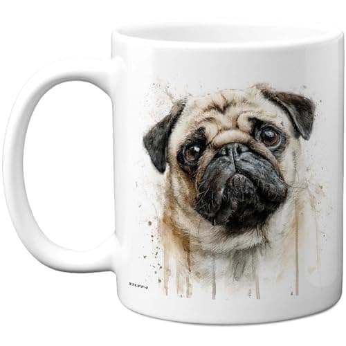 Image of Stuff4 Dog Lover Gifts - Pug Mug - Novelty Gifts for Friend Family from Relative Friend, Dog Owner Birthday Presents, Fun Bday Presents, 11oz Ceramic Dishwasher Safe Premium Mugs