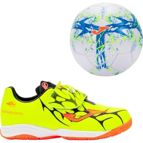 Image of Joma Unisex Kid's Indoor Football Trainers, Yellow, 13 UK