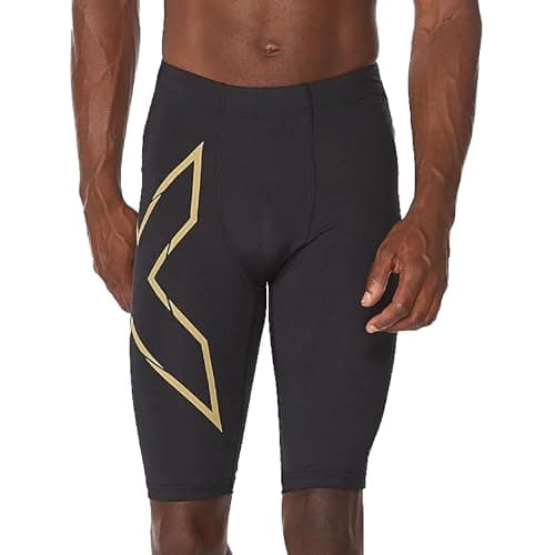 Image of 2XU Men's Light Speed Compression Shorts, Black/Black Reflective, L UK