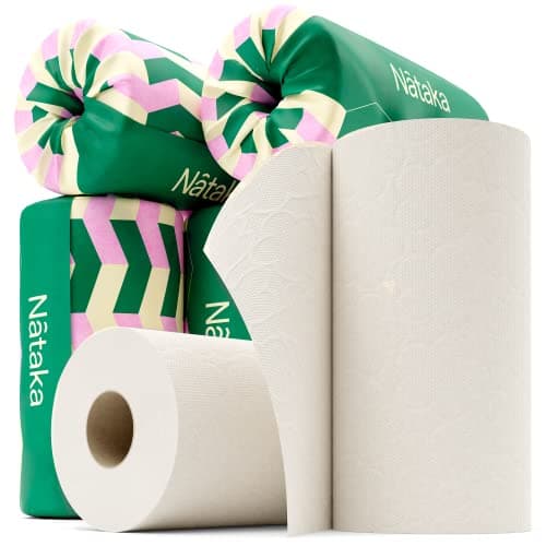 Image of Bamboo Paper Towels, 6 Pack x 2-Ply Large & Eco Friendly Roll - Hypoallergenic, 100% Biodegradable, Plastic and Chemical Free, Absorbent Kitchen Towels