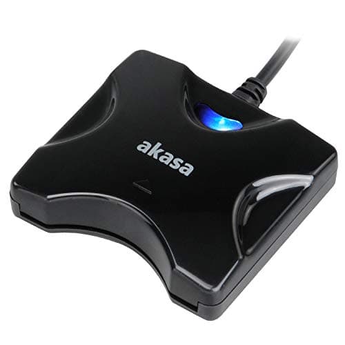 Image of Akasa External Smart Card Reader | USB Smart Card/IC Card/ID Card Reader | CAC Reader | LED Indicator | Black | AK-CR-03BKV2