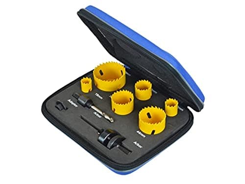 Image of Faithfull HSK9BAG Professional Hole Saw Set - Multi-Colour (9-Piece)