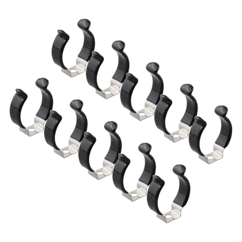 Image of 10 Pack Spring Terry Clips Narrow Base Heavy Duty Tool Storage Strap Pipe Clamp for Brooms Brushes Rakes 20mm-30mm(28MM)