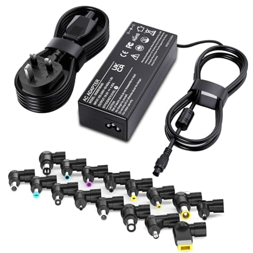 Image of 90W Universal Laptop Charger Compatible with HP Dell Samsung Sony Lenovo Acer Asus Toshiba IBM Fujitsu Notebook Ultrabook Chromebook,UK Adapter Replacement 65W 45W,with Power Cord and 16 Tips