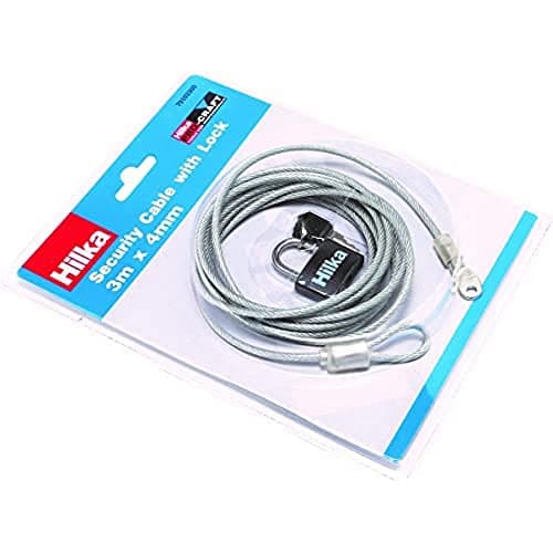 Image of Hilka 70103300 3m x 4mm Security Cable with Lock - Silver